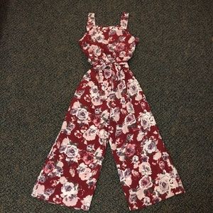 Red Floral Jumpsuit